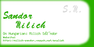 sandor milich business card